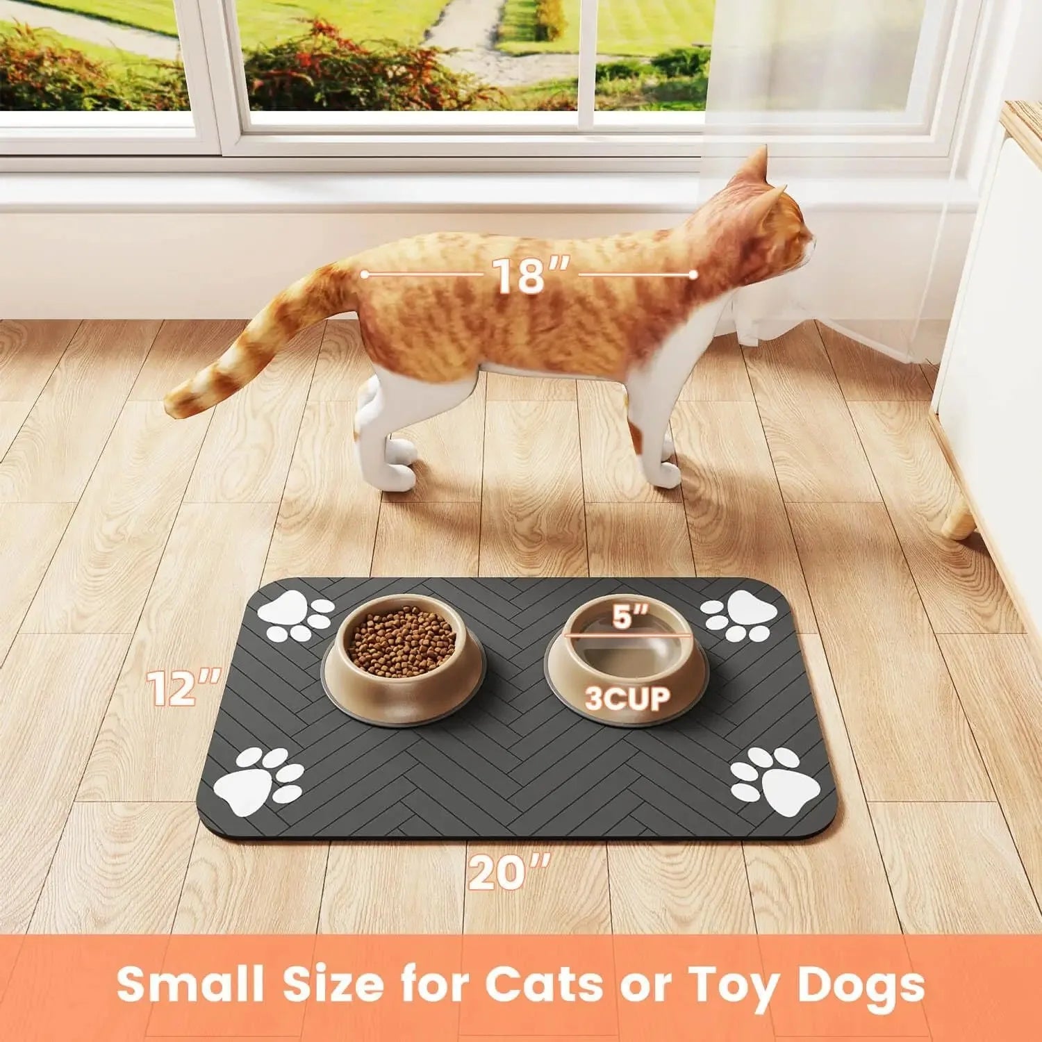 Absorbent Pet Feeding Mat — Non-Slip, Quick-Dry
