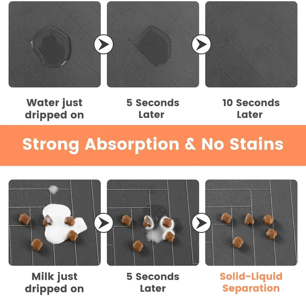 Absorbent Pet Feeding Mat — Non-Slip, Quick-Dry