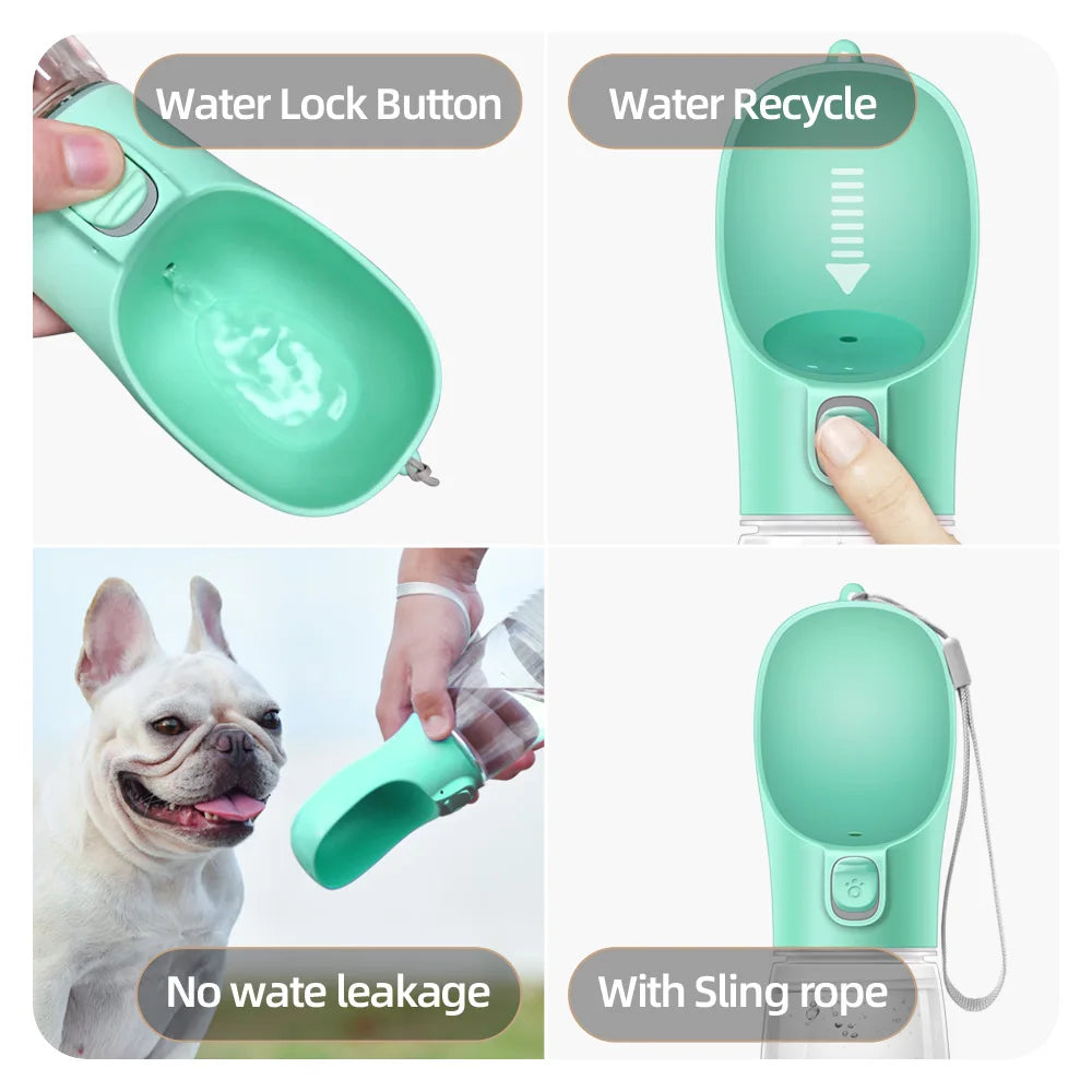 Portable Dog Water Bottle — Leak-Proof Travel Bowl