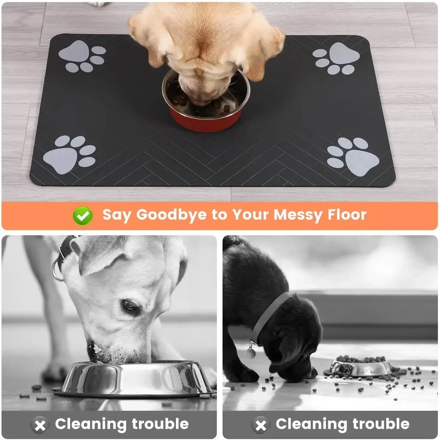 Absorbent Pet Feeding Mat — Non-Slip, Quick-Dry