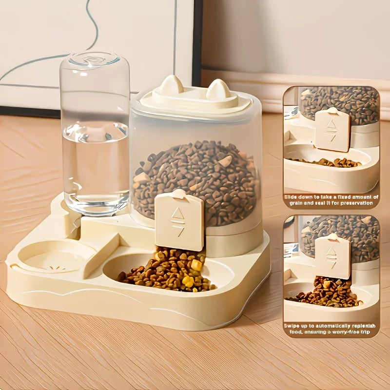 2-in-1 Pet Feeder & Water Dispenser — Gravity Fed