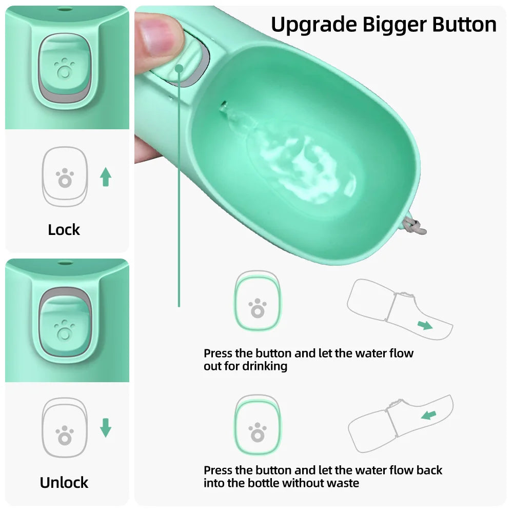 Portable Dog Water Bottle — Leak-Proof Travel Bowl